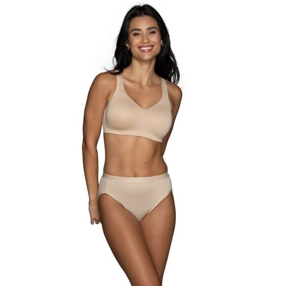 2/$30 Vanity Fair Beyond Comfort Simple Sizing Wireless Bra Damask Neutral #9435 - Picture 1 of 15